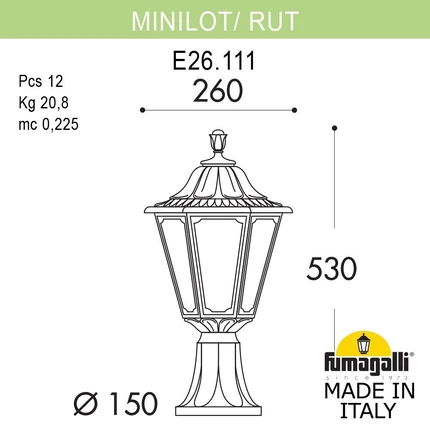 Ландшафтный светильник Fumagalli RUT E26.111.000.AXE27