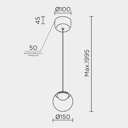 Подвесной светильник Modelux ML.2338.150 BK-GD