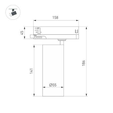 Трековый светильник LGD-GERA-4TR-R55-10W Arlight 055111