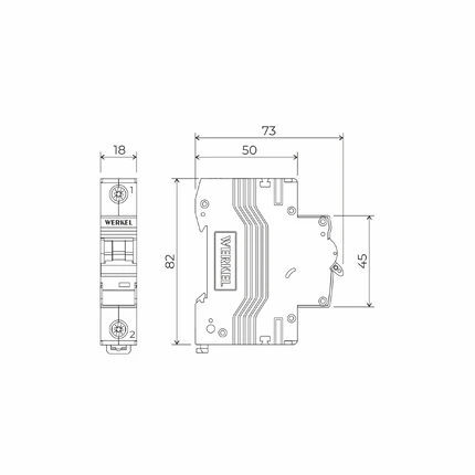 Выключатель автоматический 1P 10 A C 6 кА W901P106 4690389192548
