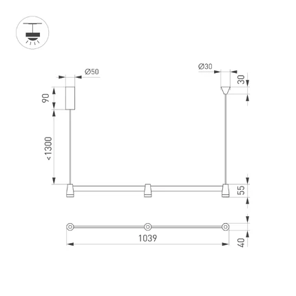 Подвесной светильник SP-ELIZEO-S1000-16W Arlight 036593