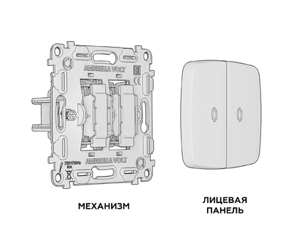 Выключатель кнопочный с подсветкой Ambrella Volt OMEGA MO104055
