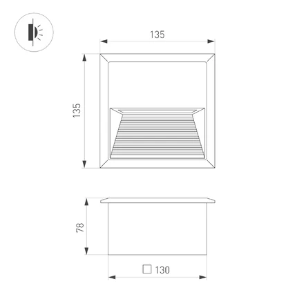 Подсветка для лестниц LTD-RIBONIK-S135x135-5W Arlight 062914
