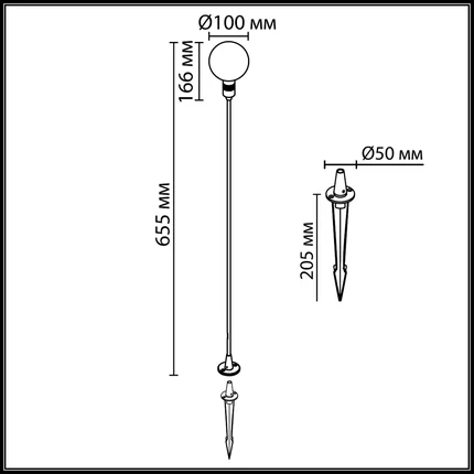 Грунтовый светильник Odeon Light DANDE 7121/2GL
