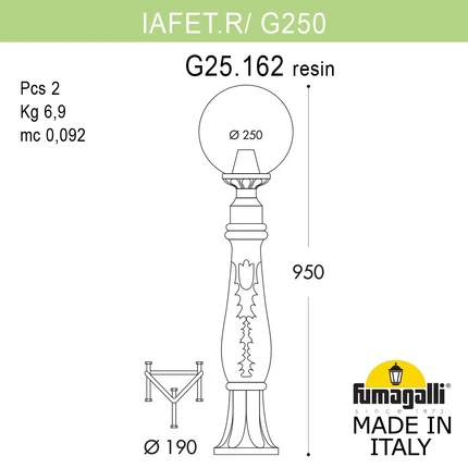Парковый светильник Fumagalli IAFAET.R/G250 G25.162.000.VYE27
