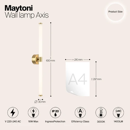 Настенный светильник Maytoni AXIS MOD106WL-L16G3K