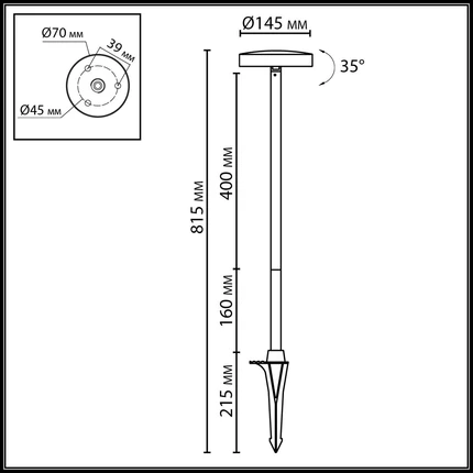 Грунтовый светильник Odeon Light DISC 7189/6GL