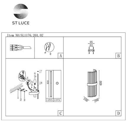 Настенный светильник ST Luce AREZZO SL1176.201.02