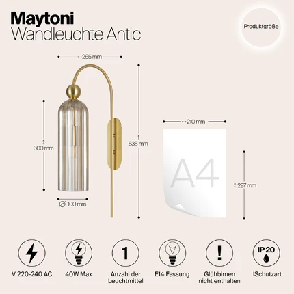 Бра Maytoni ANTIC MOD302WL-01CG