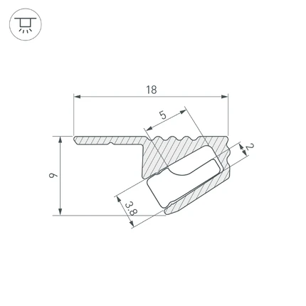 Профиль для лент SL-MINI-SHELF-H9-2000 ANOD OLIVE GREY Arlight 038208