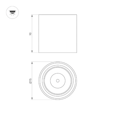 Точечный накладной светильник SP-SALT-R75-8W Arlight 039379