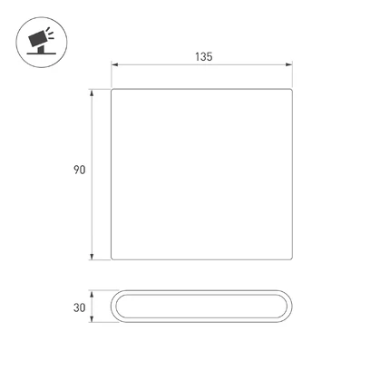 Фасадный светильник SP-FLAT-S135x90-2x3W-MIX Arlight 063609