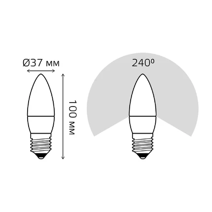 Светодиодная лампа Gauss Свеча 6W 450Lm 4100K E27 33226