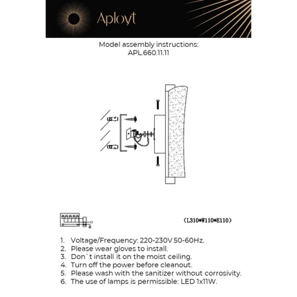 Настенный светильник Aployt KLEMENS APL.660.11.11