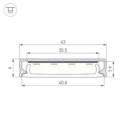 Профиль для лент SL-LINE-4009-2000 ANOD Arlight 063908