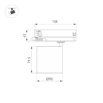 Трековый светильник LGD-DYKE-4TR-R90-26W Arlight 052287