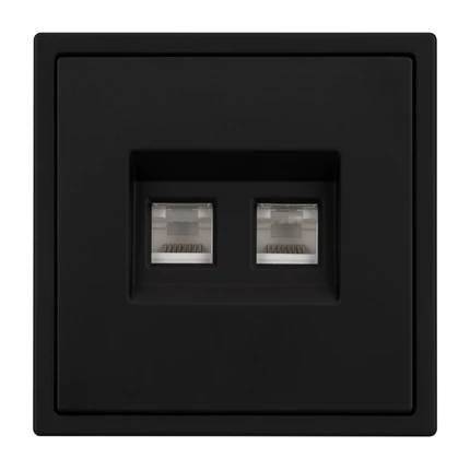 Розетка телефонная RJ-11 SCT-NOBE-MTL2-SFPL-BK Arlight 054309