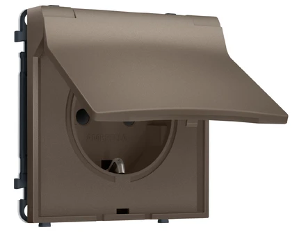 Розетка с/з со шторками и крышкой IP44 Ambrella Volt SIGMA MS638010