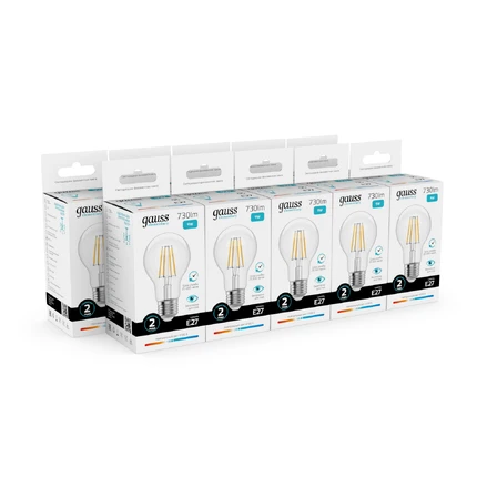 Светодиодная филаментная лампа Gauss FILAMENT ELEMENTARY A60 9W 730Lm 4100K E27 22229