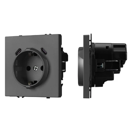 Розетка с/з со шторками + USB SCT-NOBE-MUCC-SFPL-GR Arlight 061816