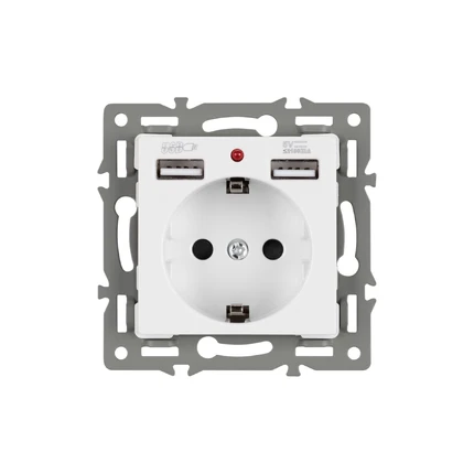 Розетка с/з + 2USB SCT-MUAA-PL-WH Arlight 043733