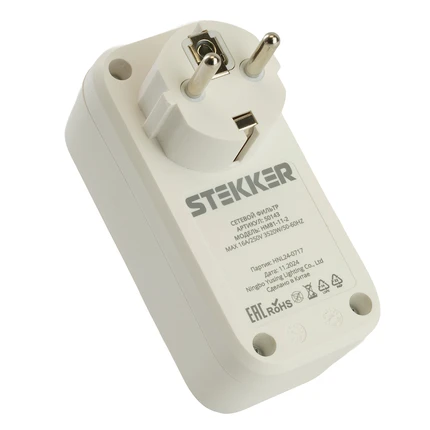 Сетевой фильтр на 1 пост Stekker NOVA 50143