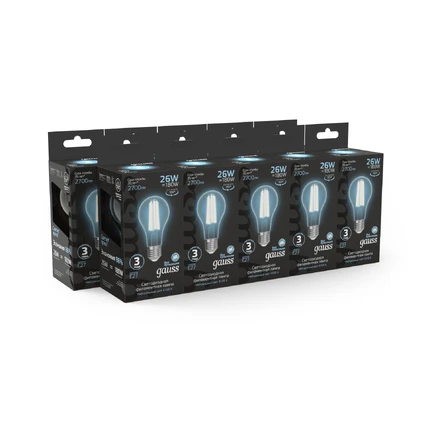 Светодиодная филаментная лампа Gauss FILAMENT A70 26W 2700Lm 4100K E27 102902226