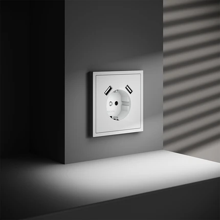 Розетка с/з со шторками + USB VOLTUM S70 VLS040402