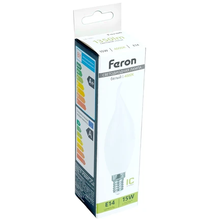 Светодиодная лампа Feron Свеча 15W 1350Lm 4000K E14 52075