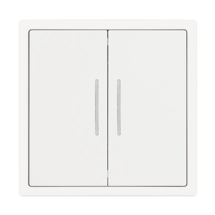 Выключатель проходной двухклавишный с подсветкой NOBE SWT-MKP2-SFPL-L-WH Arlight 054240(1)