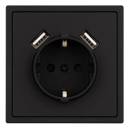Розетка с/з со шторками + USB NOBE SCT-MUAA-SFPL-BK Arlight 054289(1)