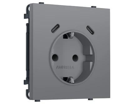 Розетка с/з со шторками + USB Ambrella Volt SIGMA MS870510