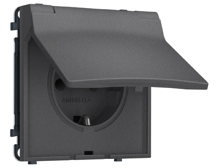 Розетка с/з со шторками и крышкой IP44 Ambrella Volt SIGMA MS658010