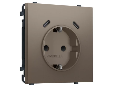 Розетка с/з со шторками + USB Ambrella Volt SIGMA MS640510