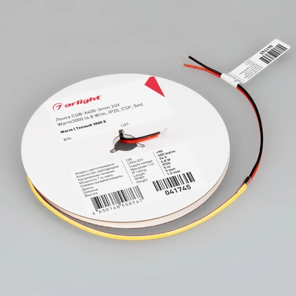 Светодиодная лента 24V 3000K 4,8W/m 5m Arlight 041745(1)