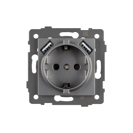 Розетка с/з + USB SCT-MUAA-PL-GR-V Arlight 049820