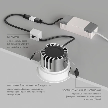 Точечный встраиваемый светильник Denkirs SHINE GLOW DK2431-WH