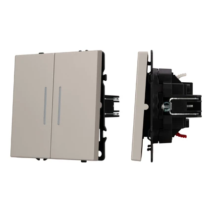Выключатель двухклавишный с подсветкой SWT-MK02-SFPL-L-CA Arlight 059417(1)