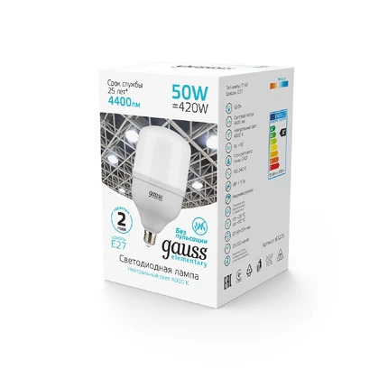 Светодиодная лампа Gauss T140 50W 4400Lm 4000K E27 63225