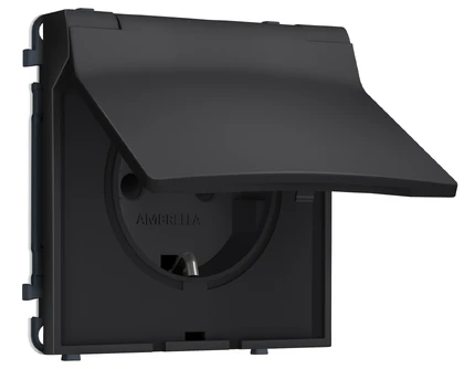 Розетка с/з со шторками и крышкой IP44 Ambrella Volt SIGMA MS808010