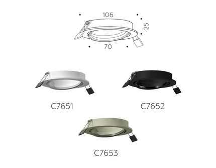 Корпус светильника встраиваемый поворотный для насадок Ambrella light DIY SPOT C7651