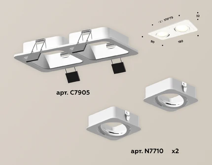 Точечный встраиваемый светильник Ambrella light TECHNO XC7905010