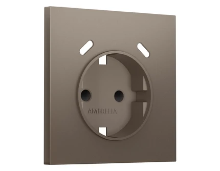 Лицевая панель для розетки с/з со шторками + USB Ambrella Volt SIGMA SP6405