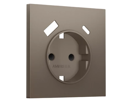 Лицевая панель для розетки с/з со шторками + USB Ambrella Volt SIGMA SP6400