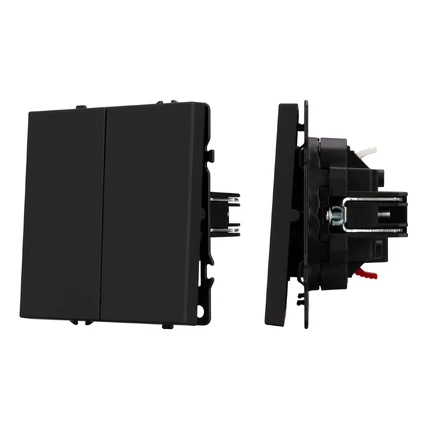 Выключатель проходной двухклавишный SWT-MKP2-SFPL-BK Arlight 054255(1)