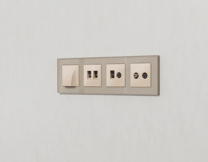 Лицевая панель для розетки интернет RJ-45/телефонной RJ-11 Ambrella Volt ALFA AP3121