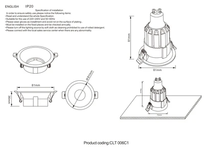 Точечный встраиваемый светильник Crystal Lux CLT 006C1 WH