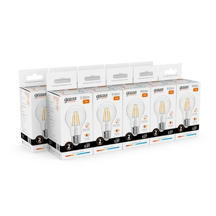Светодиодная филаментная лампа Gauss FILAMENT ELEMENTARY A60 7W 530Lm 2700K E27 22217