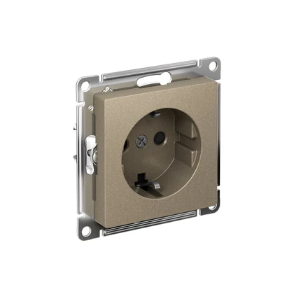 Розетка с/з со шторками Systeme Electric ATLASDESIGN ATN000545S