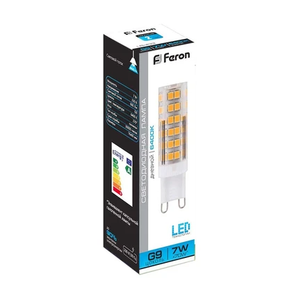 Светодиодная лампа Feron 7W 600Lm 6400K G9 25768